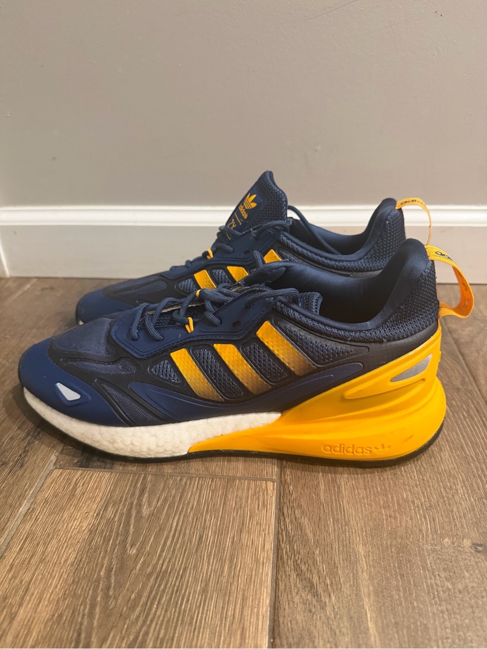 adidas Men's Navy and Yellow Athletic Sneakers